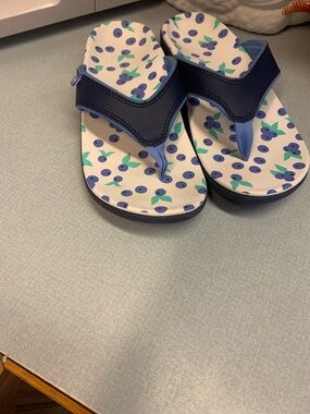 Spenco Blue Floral Women's Thong Sandals